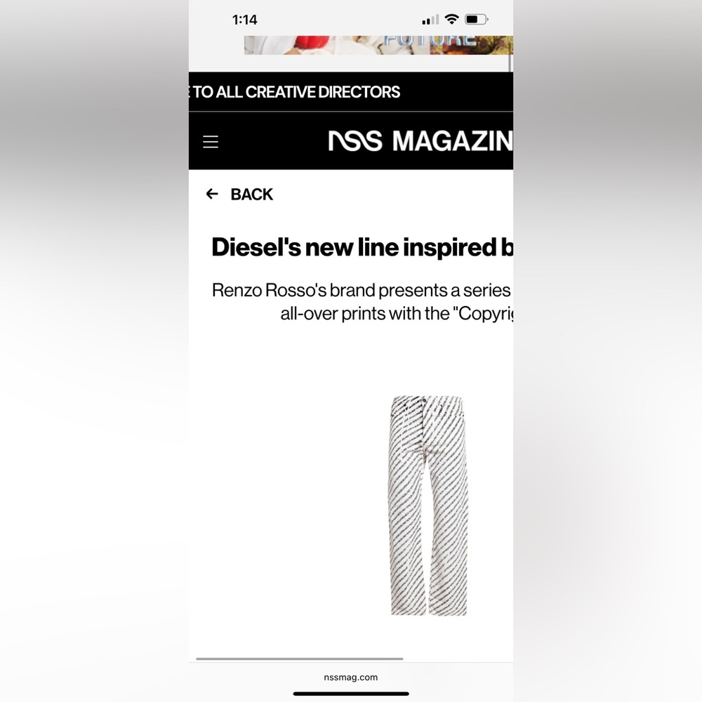 Diesel D-Macs Copyright Print Jeans White/Black W32 L32– Worn Once - Picture 15 of 16